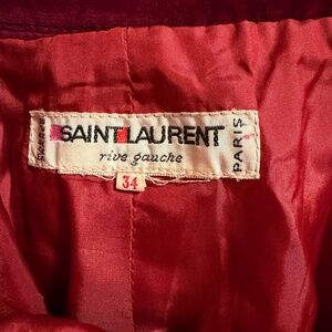 Vintage 70’s Saint Laurent velvet ruby red midi skirt